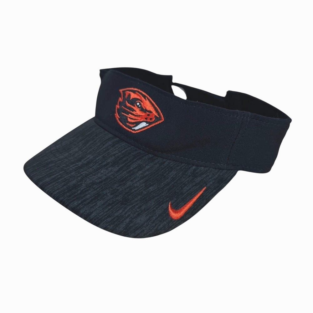 Nike Oregon State Beavers Dri-FIT Visor Mens Black Orange Adjustable Hat 36162X